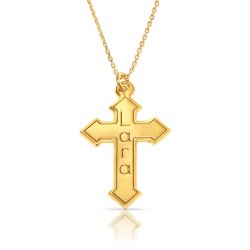 personalized engraved cross necklace in gold plating personalized engraved cross necklace in gold plating