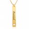 gold plated royal bar necklace with name & crown