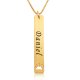 gold plated royal bar necklace with name & crown