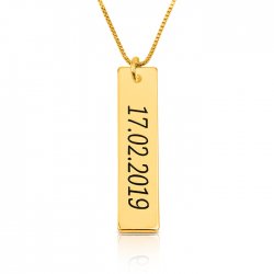 Numeral bar necklace in 18k gold plating  Numeral bar necklace in 18k gold plating
