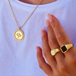 gold plated zodiac pendant : Aries