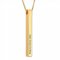 Engraved  3D long bar necklace in sterling silver with 18k gold plating 