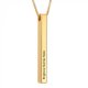 Engraved  3D long bar necklace in sterling silver with 18k gold plating 