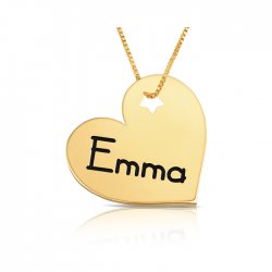 personalized engraved heart pendant with a star in gold plating personalized engraved heart pendant with a star in gold plating