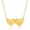 two hearts initial necklace in 18k gold plated silver