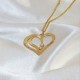 engraved couples necklace in gold plating 