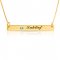 engraved bar necklace - 18k gold plated and swarovski birthstone