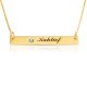 engraved bar necklace - 18k gold plated and swarovski birthstone