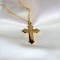 roman numeral cross neckalce - 18k gold plating