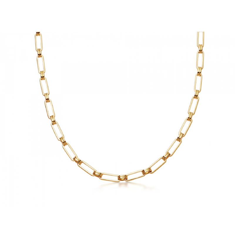 gold plated paperclip chain necklace