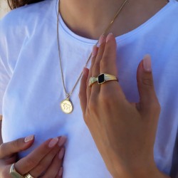 World Map Pendant Necklace -18k gold plated