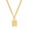 Queen Elizabeth Square Pendant Necklace - Gold Plated