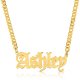 Gothic name necklace - 18k gold plated silver 