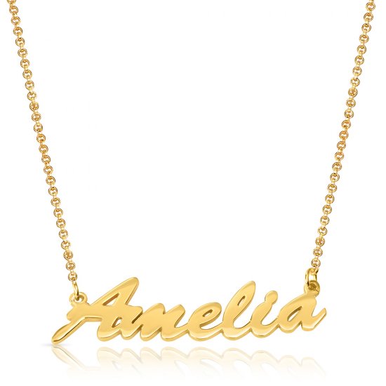 personalized name necklace - 18k gold plated