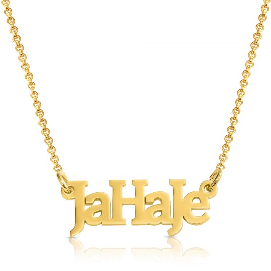 gold plated name necklace -  mixed letters