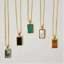 Shell Rectangle Pendant Necklace Shell Rectangle Pendant Necklace