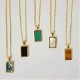 Shell Rectangle Pendant Necklace