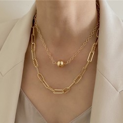 gold plated Layered chain link necklace gold plated Layered chain link necklace