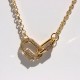 Gold Plated Double Circle Necklace with cubic zirconia
