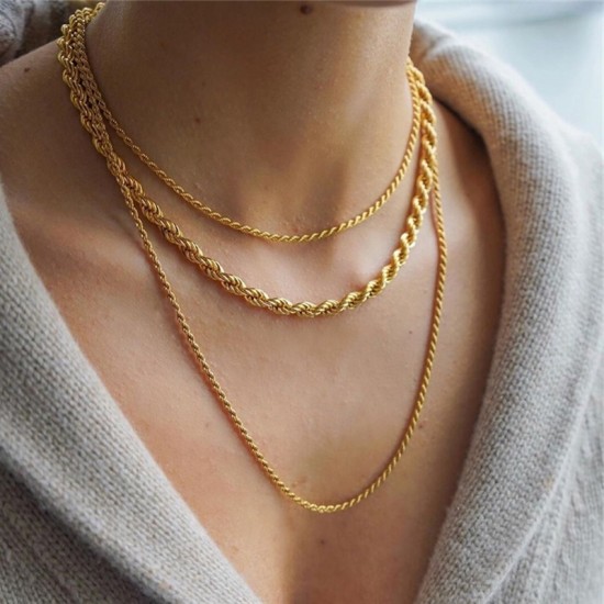 Fashion 5mm 20Inches Men Necklace Twisted Chain Decoration-Silver | Jumia  Nigeria