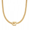 Gold Plated Square Clasp Link Chain Necklace
