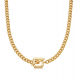 Gold Plated Square Clasp Link Chain Necklace