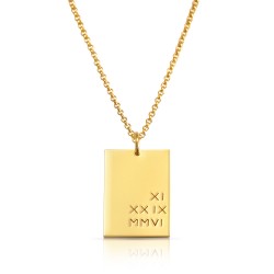 Roman numeral rectangle necklace Roman numeral rectangle necklace