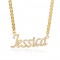 Cubic Zirconia Name Necklace 18k gold plated