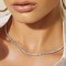 925 sterling silver cubic zirconia tennis necklace