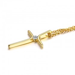 cross necklace 18k gold plated and cubic zirconia cross necklace 18k gold plated and cubic zirconia