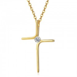 cross necklace 18k gold plated and cubic zirconia cross necklace 18k gold plated and cubic zirconia