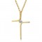cross necklace 18k gold plated and cubic zirconia