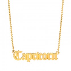 Old English Zodiac Name Necklace - capricorn Old English Zodiac Name Necklace - capricorn