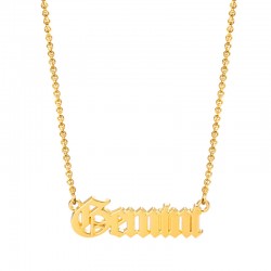Old English Zodiac Name Necklace - gemini Old English Zodiac Name Necklace - gemini