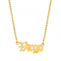 Old English Zodiac Name Necklace - virgo Old English Zodiac Name Necklace - virgo