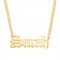 18k gold plated silver old English name necklace
