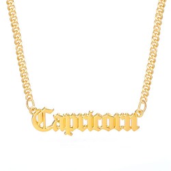 old English zodiac necklace 18k gold plated silver old English zodiac necklace 18k gold plated silver