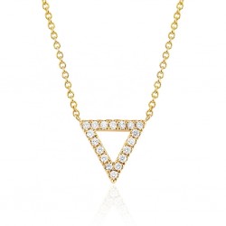 Triangle Necklace Gold plated with Pave Cubic Zirconia Triangle Necklace Gold plated with Pave Cubic Zirconia