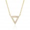 Triangle Necklace Gold plated with Pave Cubic Zirconia