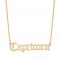 cubic zirconia old english zodiac necklace - capricorn