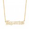 cubic zirconia old english zodiac necklace - aquarius