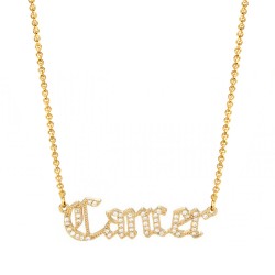cubic zirconia old english zodiac necklace - cancer cubic zirconia old english zodiac necklace - cancer