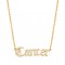 cubic zirconia old english zodiac necklace - cancer
