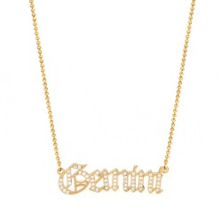 cubic zirconia old english zodiac necklace - gemini cubic zirconia old english zodiac necklace - gemini
