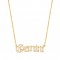cubic zirconia old english zodiac necklace - gemini