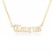 cubic zirconia old english zodiac necklace - taurus