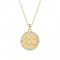zodiac coin necklace with cubic zirconia - Aquarius