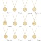 zodiac coin necklace with cubic zirconia - Pisces