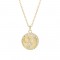 zodiac coin necklace with cubic zirconia - Aries
