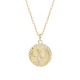 zodiac coin necklace with cubic zirconia - Aries
